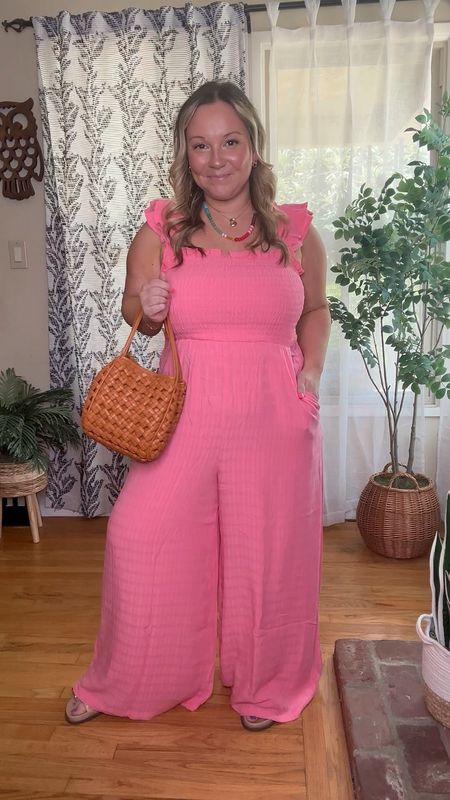 Causal midsize summer outfit 
Jumpsuit size large 
It’s supposed to be cropped so this definitely works for my tall ladies 
Sandals run tts 

Summer outfit , travel style, vacation outfit, resort wear, casual style 

#LTKMidsize #LTKSaleAlert #LTKOver40