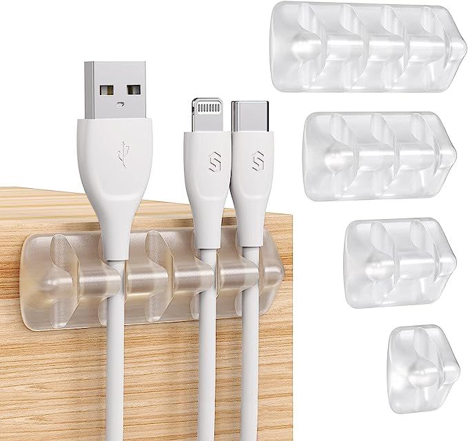 Syncwire Clear Cable Clips - Cord Holders - Self Adhesive Cable Management Organizer - Home, Offi... | Amazon (US)