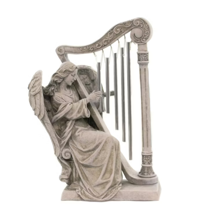 Home & Garden Angel With Harp  -  One Garden Statue 9.75 Inches -  Windchime Bereavement  -  6836... | Target