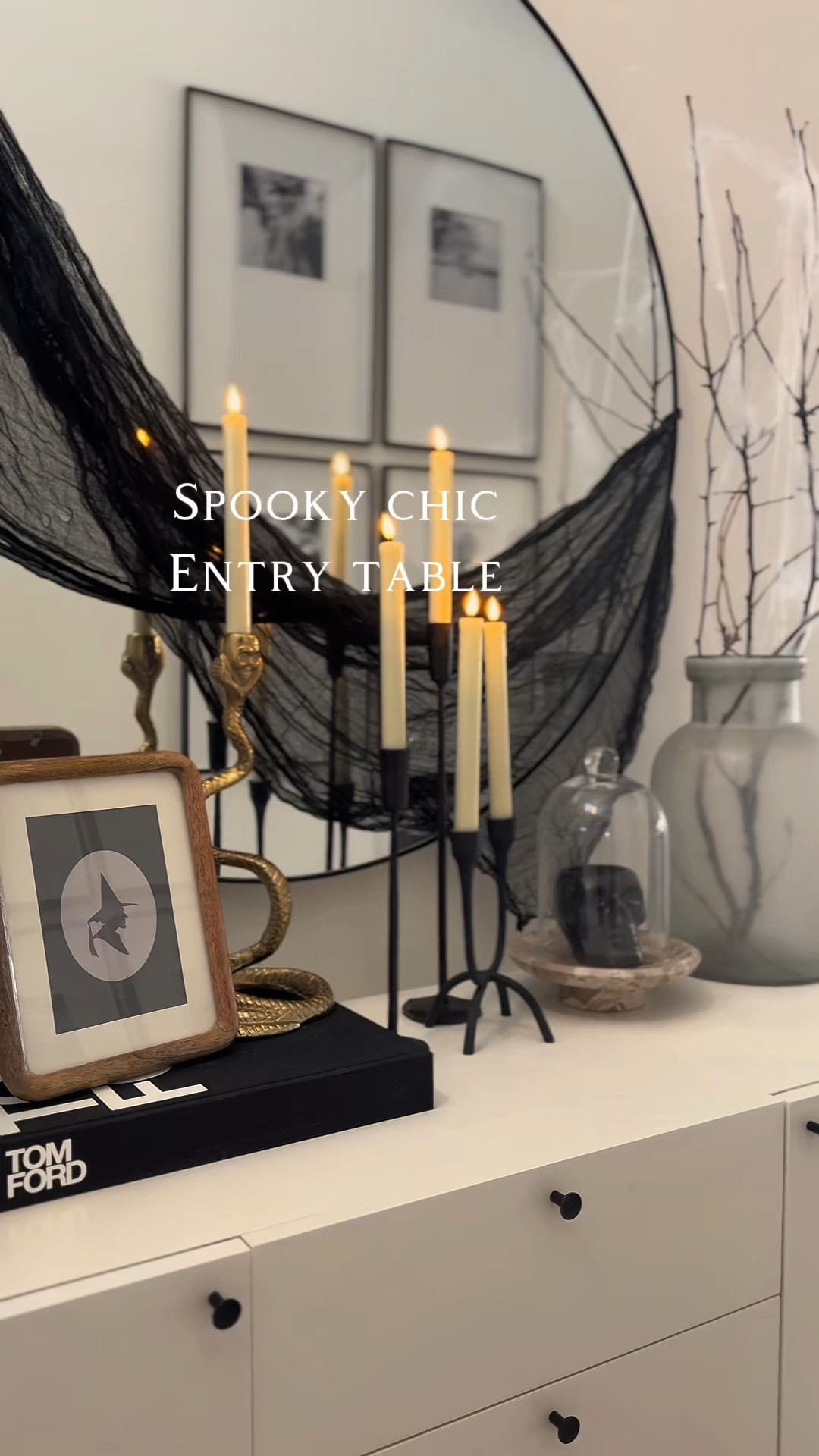 🖤 Spooky chic vibes without the spooky price tag! I linked all my affordable Halloween entryway decor so you can easily recreate this look in your own home. 🎃✨
	#SpookySeason  #HalloweenDecor  ￼	#HalloweenHomeDecor  ￼
	#FallDecorIdeas  #SpookyVibes  

#LTKSeasonal
#LTKHome
#LTKFindsUnder50
#LTKSaleAlert
#LTKAutumn

Halloween home decor
Affordable Halloween decor
Indoor / outdoor Halloween decorations
DIY Halloween decorations
Spooky chic decor


#LTKSeasonal #LTKFallSale #LTKHome