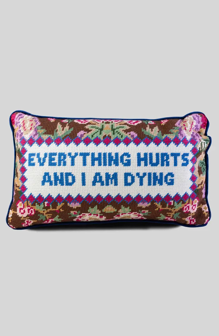 Everything Hurts Needlepoint Pillow | Nordstrom