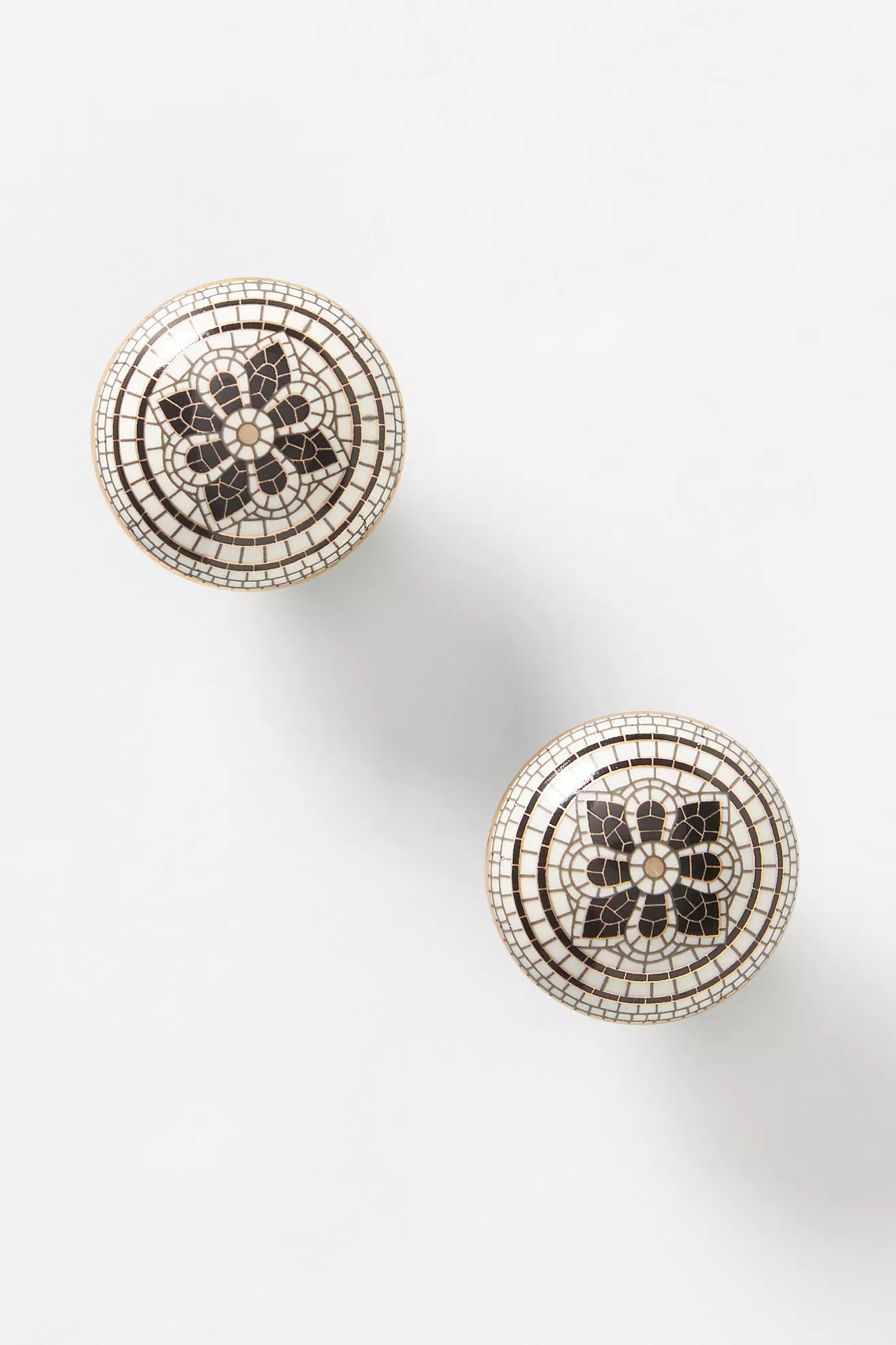 The Bistro Tile Stoneware Knobs, Set of 2 | Anthropologie (US)