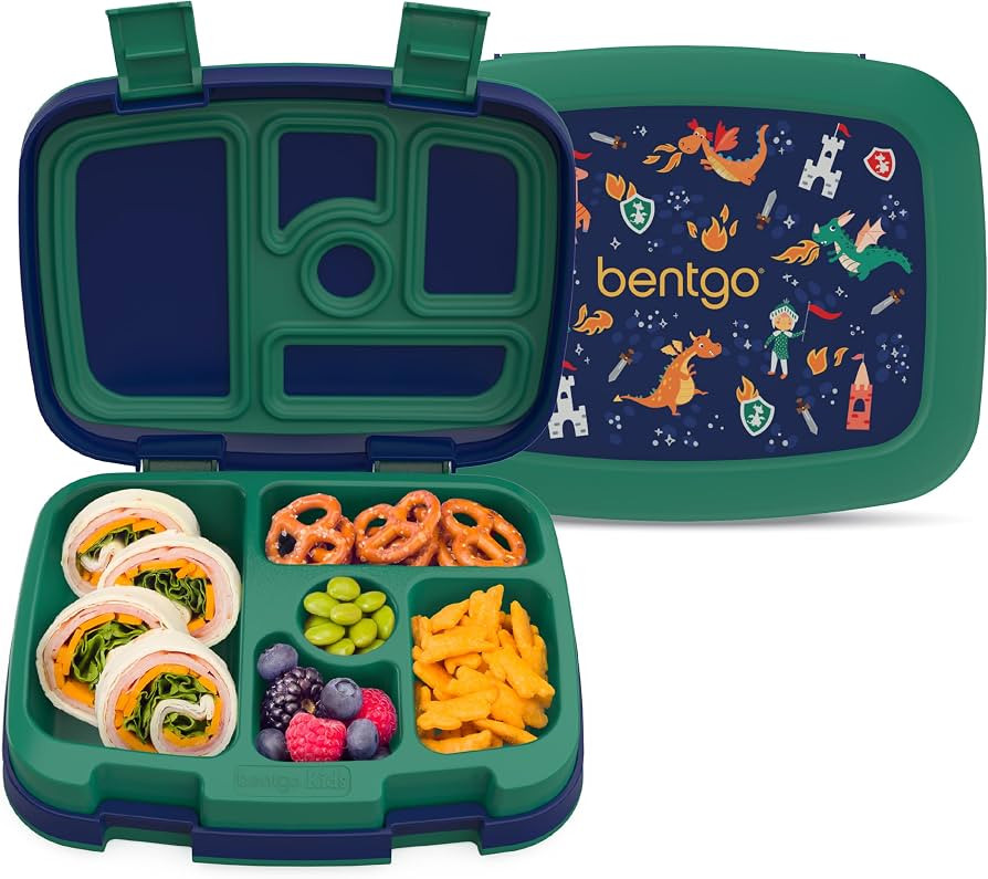 Bentgo Kids Prints Leak-Proof, 5-Compartment Bento-Style Kids Lunch Box - Ideal Portion Sizes for... | Amazon (US)