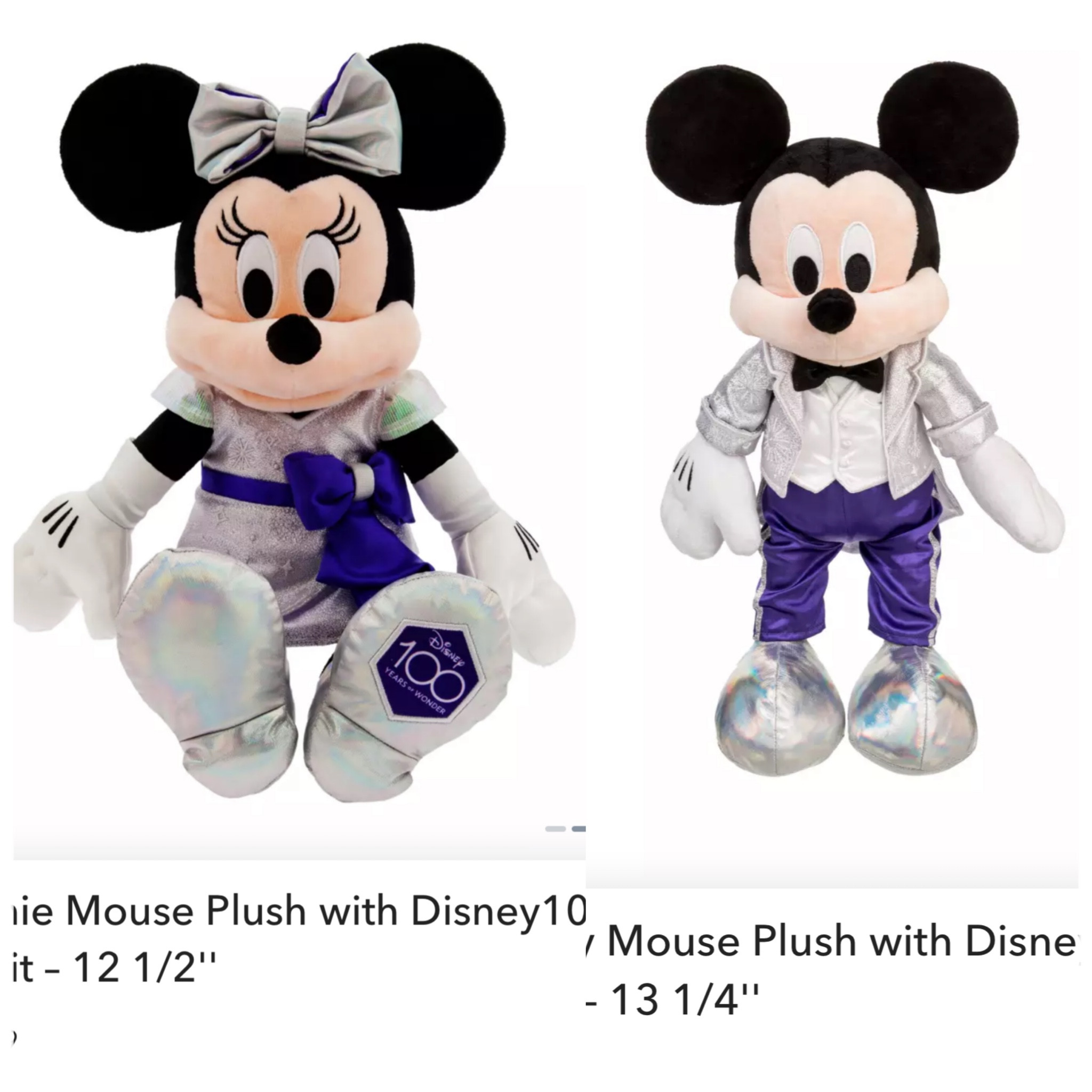 Mickey and Minnie Mouse Plush with Disney100 Outfit – 13 1/4''

#LTKfamily #LTKGiftGuide #LTKunder50