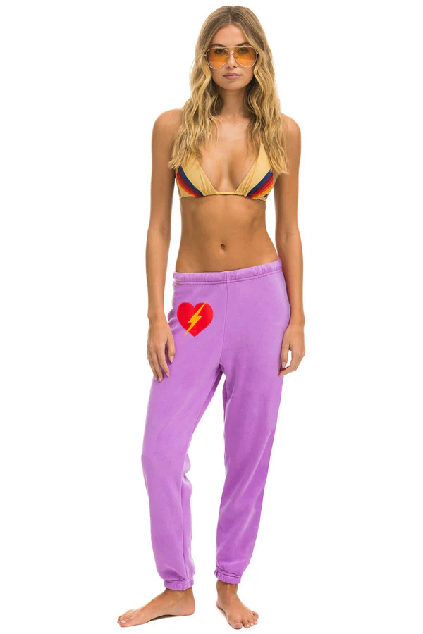 BOLT HEART SWEATPANTS - NEON PURPLE | Aviator Nation