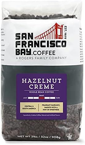 San Francisco Bay Whole Bean Coffee - Hazelnut Crème (2lb Bag), Flavored, Medium Roast | Amazon (US)