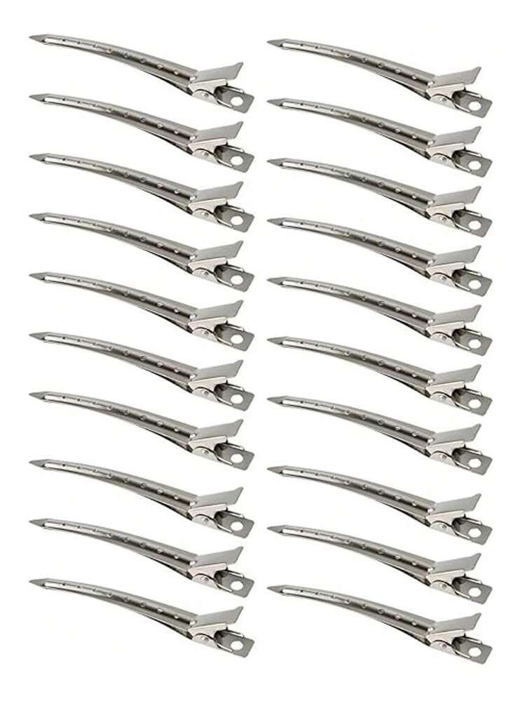 10pcs/20pcs Women's Fashion Minimalist Convenient Y2K Style 3.54in Hollow Out Alloy Silver Hair C... | SHEIN
