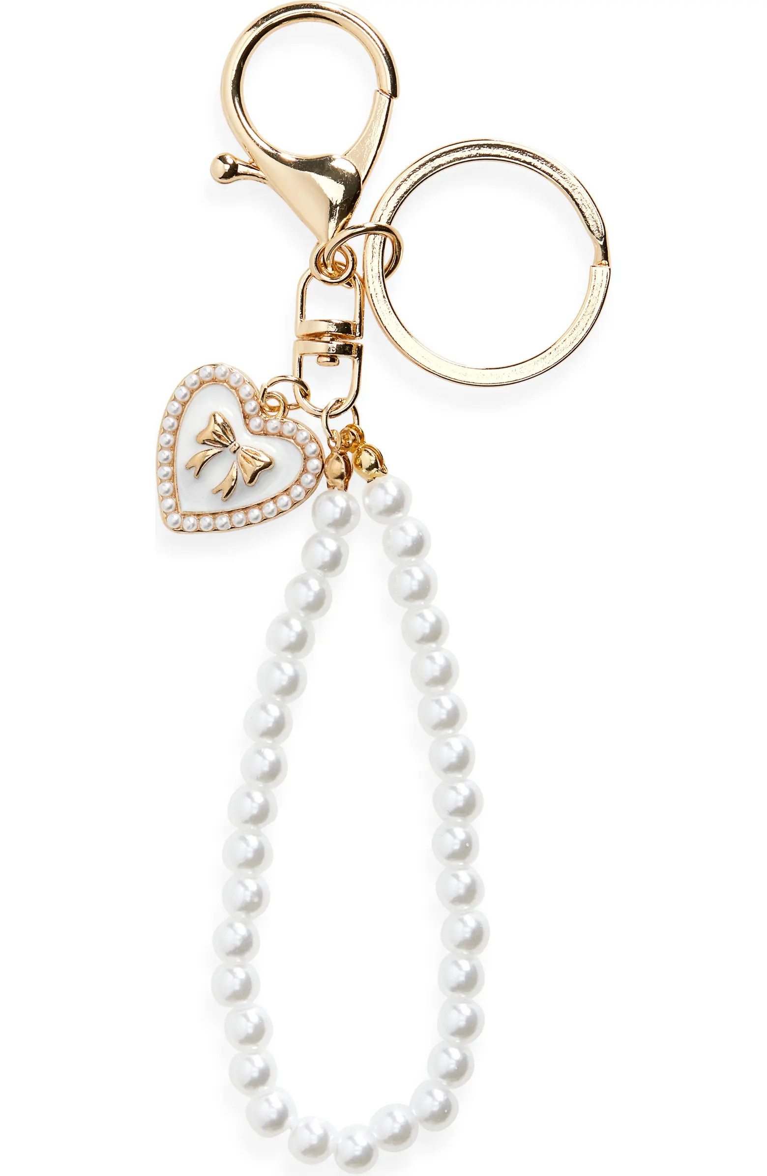 Heart Faux Pearl Bag Charm | Nordstrom