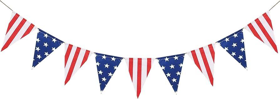 FAKTEEN American Stars and Stripes Flag Bunting Garland USA Triangle Banner Patriotic Party Decor... | Amazon (US)