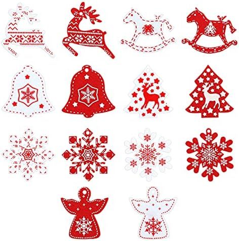 Naler 42 Pieces Christmas Felt Ornament Set - Includes Snowflake, Jingle Bell, Cockhorse, Reindee... | Amazon (US)