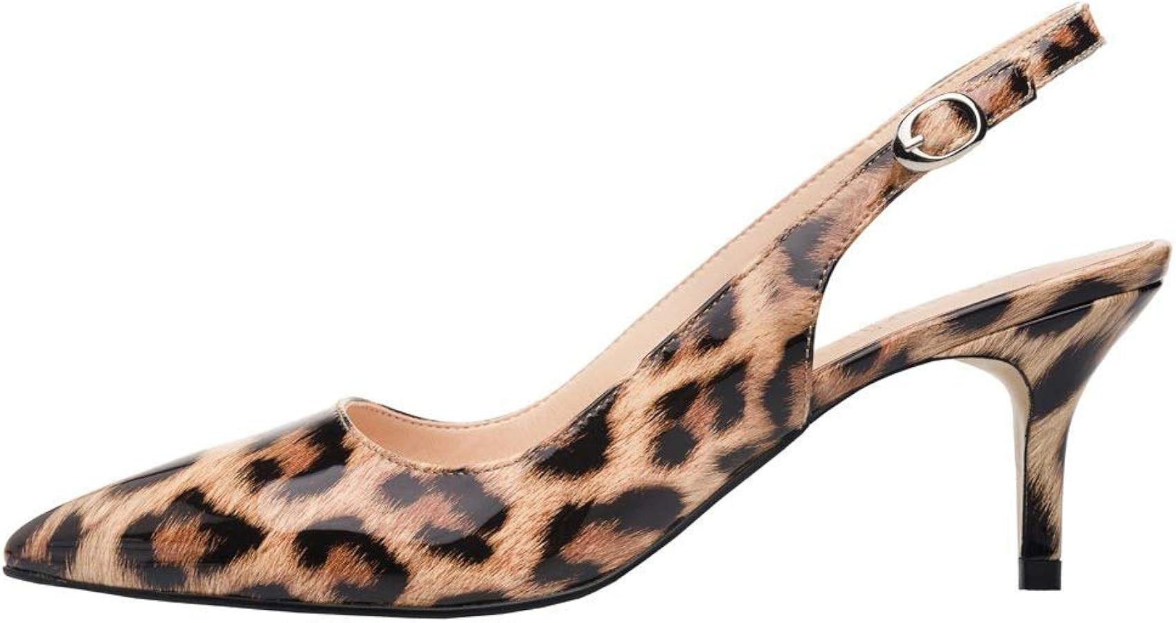 JOY IN LOVE Kitten Heels for Women Slingback Pumps Sandals Pointy Toe Pumps | Amazon (US)