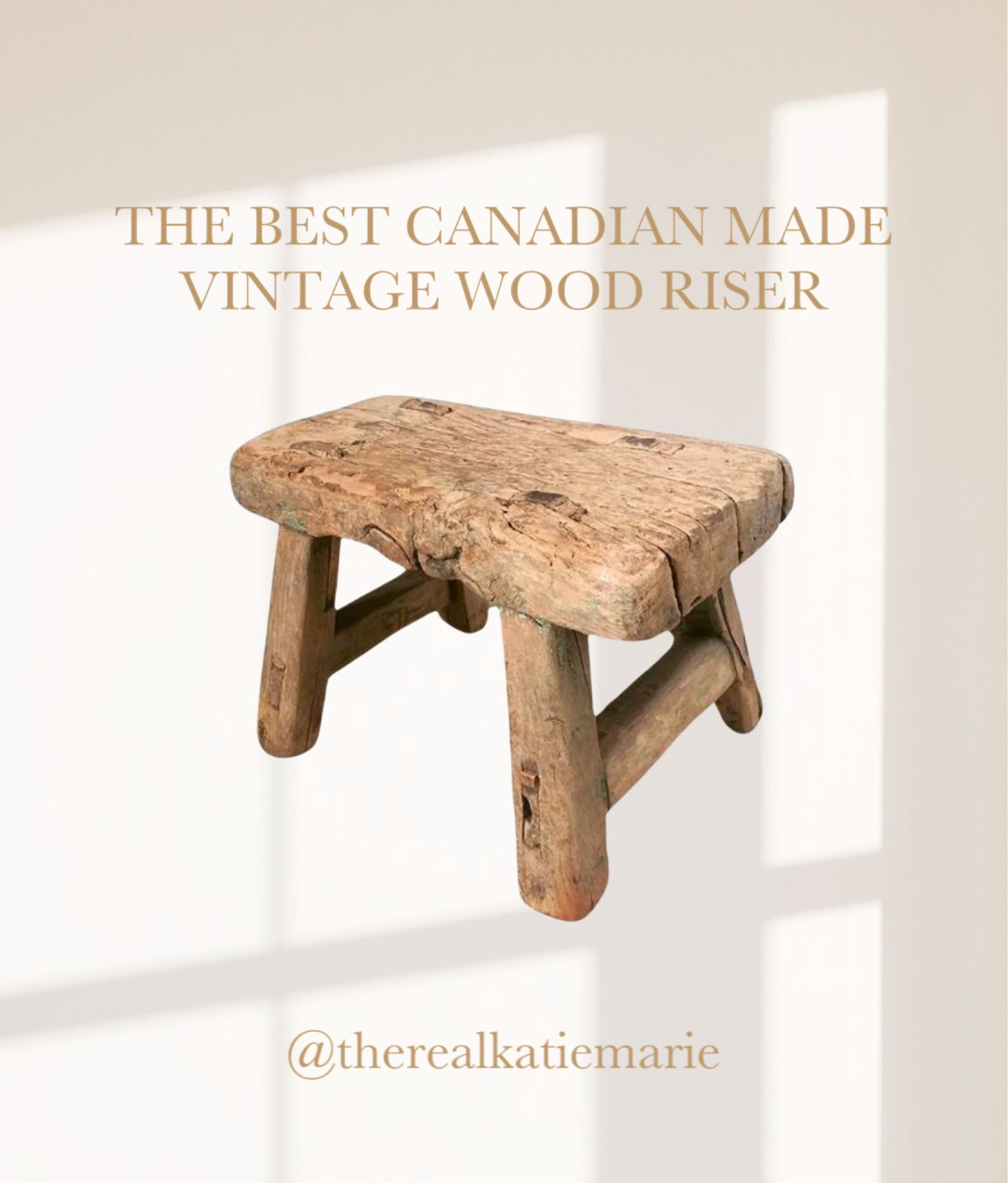 When I tell you I screamed when I found this. Been looking for something like this for a while to no avail. 

Everything came from overseas, and hefty shipping costs. No luck on Marketplace either. 

I found this CANADIAN company, with reasonably priced and gorgeous items. I ordered this riser and can’t wait for it to arrive! Check them out 🤩 

🏷 luxe b co, wood riser, antique wood riser, wooden riser, antique, vintage stool, antique stool, patina stool, primitive stool
