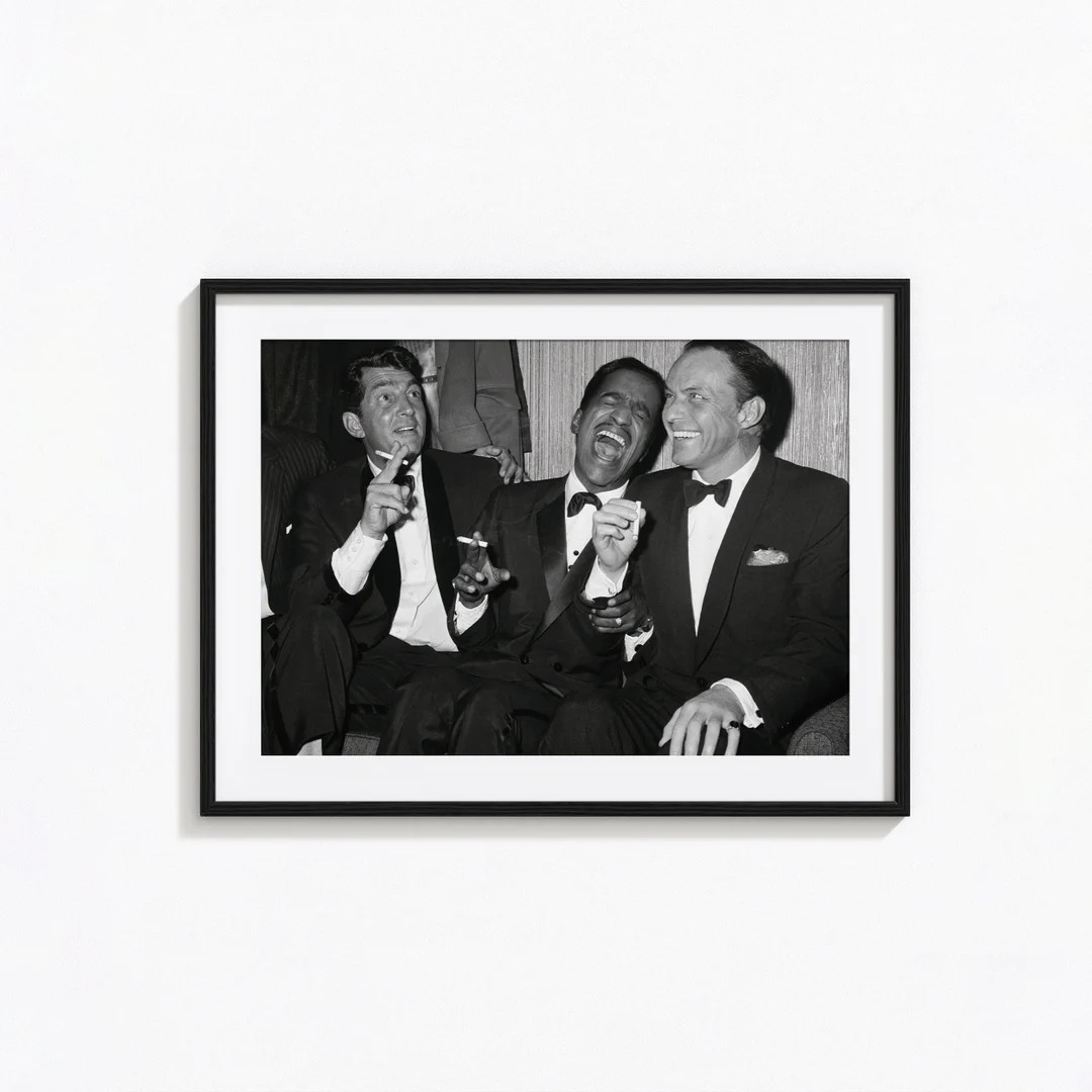 The Rat Pack Print Dean Martin, Sammy Davis, Frank Sinatra Black and White Wall Art, Vintage Prin... | Etsy (US)