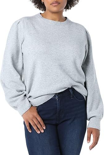 Amazon Essentials Women's Soft Touch Pleated Shoulder Crewneck Sweater | Amazon (US)