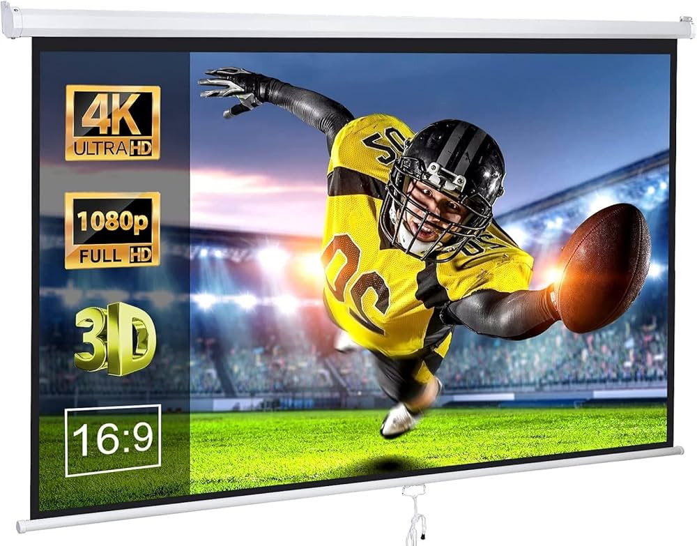 ZENY Projector Screen Pull Down 100 Inch 16:9 HD Projection Screen Folding Home Theater Portable ... | Amazon (US)