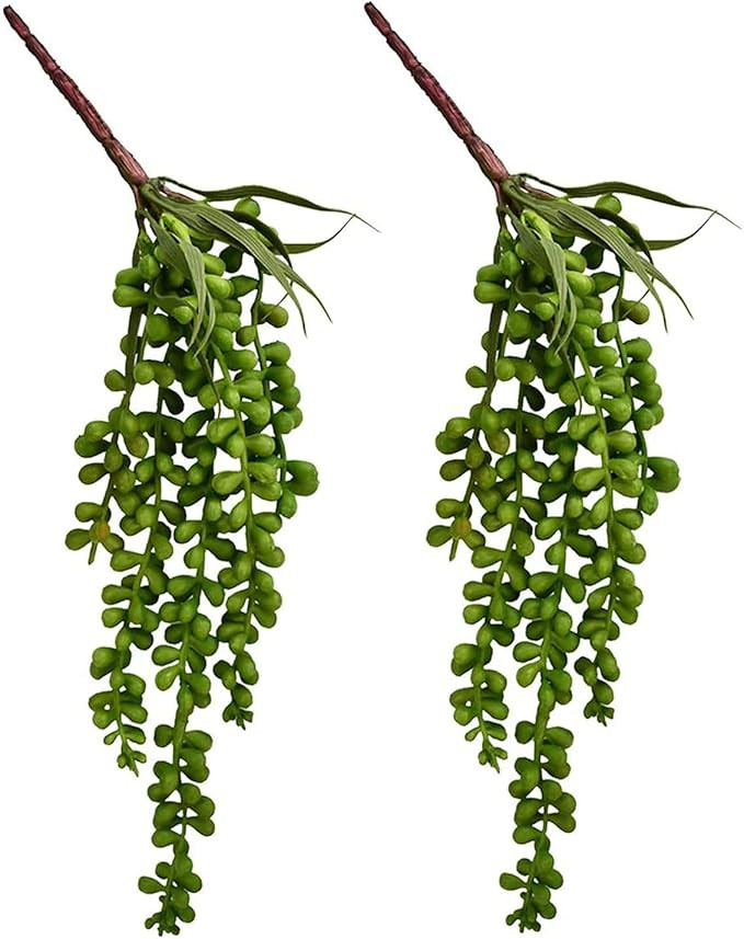 HUIANER Artificial Succulent Plants, 13.4" Fake Hanging String of Pearls Simulation Greenery Plan... | Amazon (US)