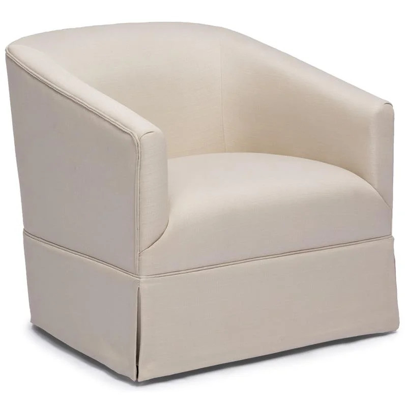 Elm Ivory Linen Fabric Skirted Swivel Accent Chair - Walmart.com | Walmart (US)