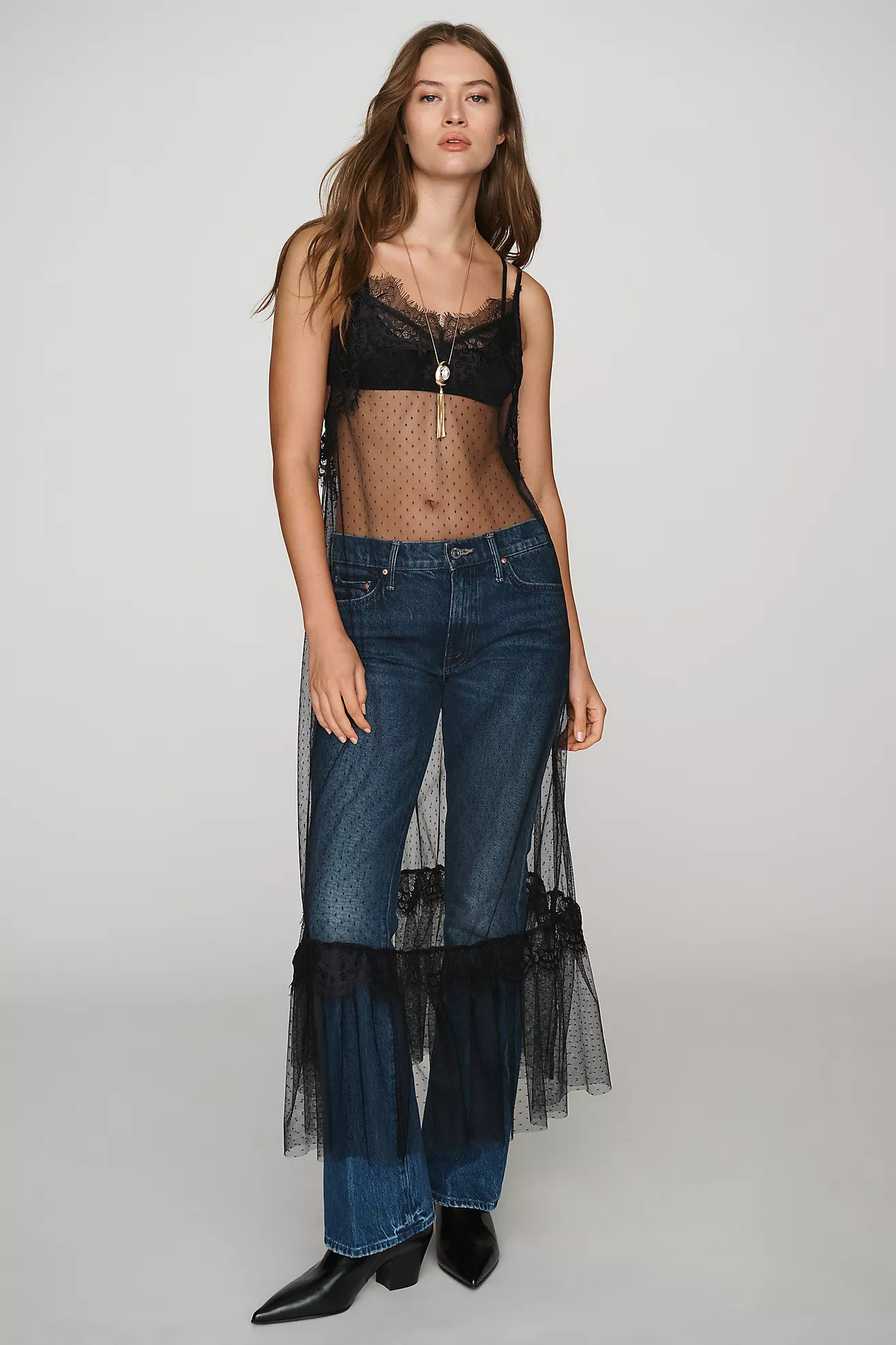 LyreBird Mesh Lace Slip Maxi Dress | Anthropologie (US)