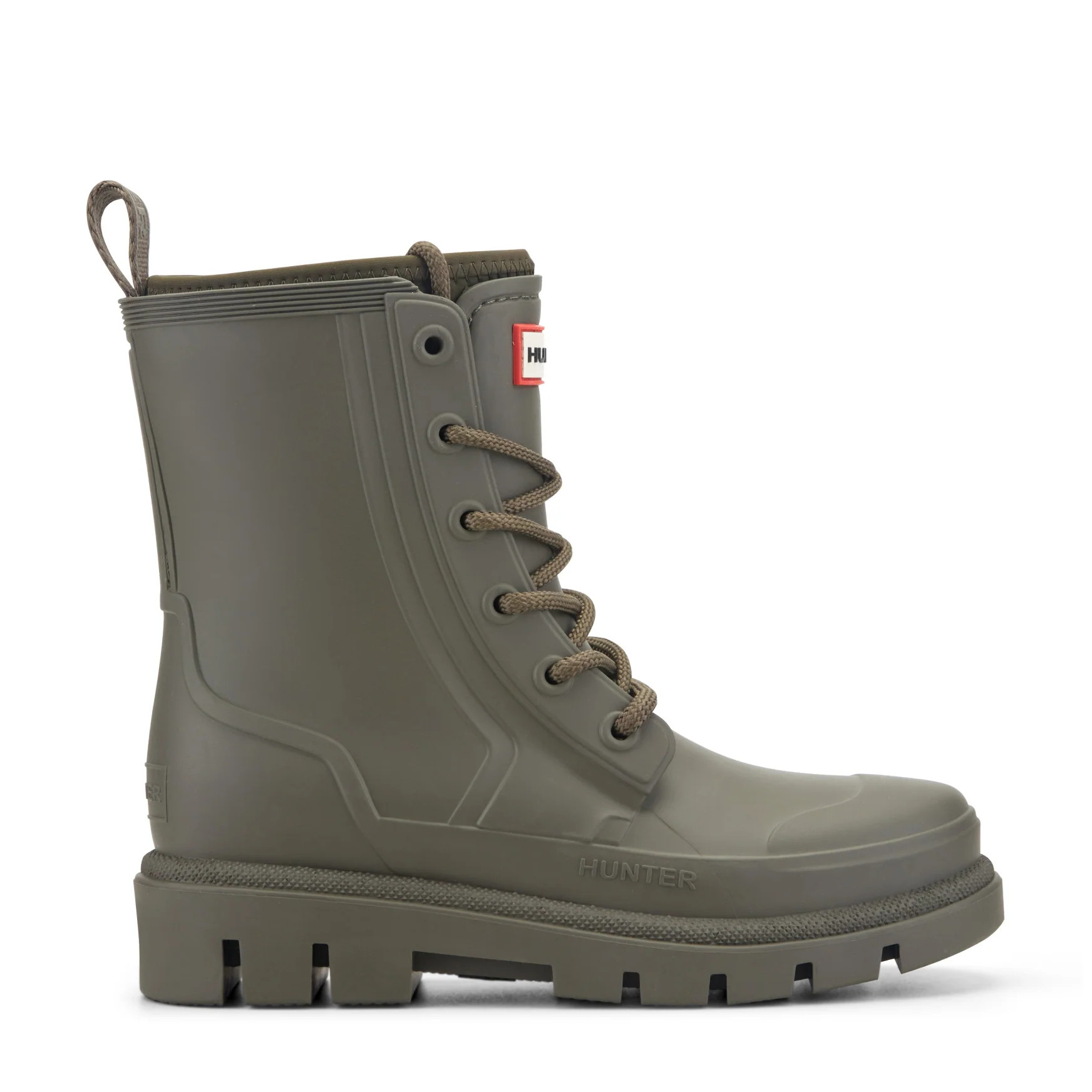 Women's Diana Waterproof Lace-Up Rain Boots - Dark Green | Hunter Boots | Hunter Boots