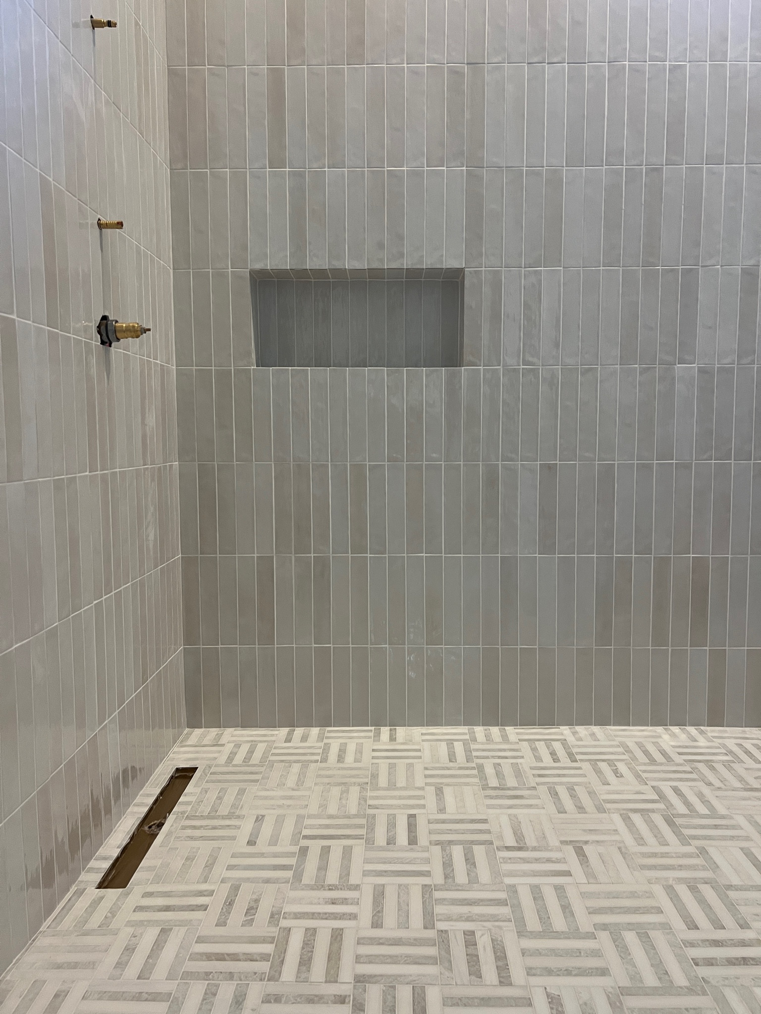 It's grouted! Couldn't be happier 😍 bathroom reno. Marble tile, bathroom floor tile 

#LTKFindsUnder50 #LTKHome