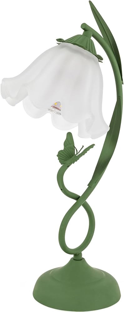 Flhonudi Flower Frosted Glass Table Lamp End Side Table Lamp with Plug in Cord Nightstand Decorat... | Amazon (US)