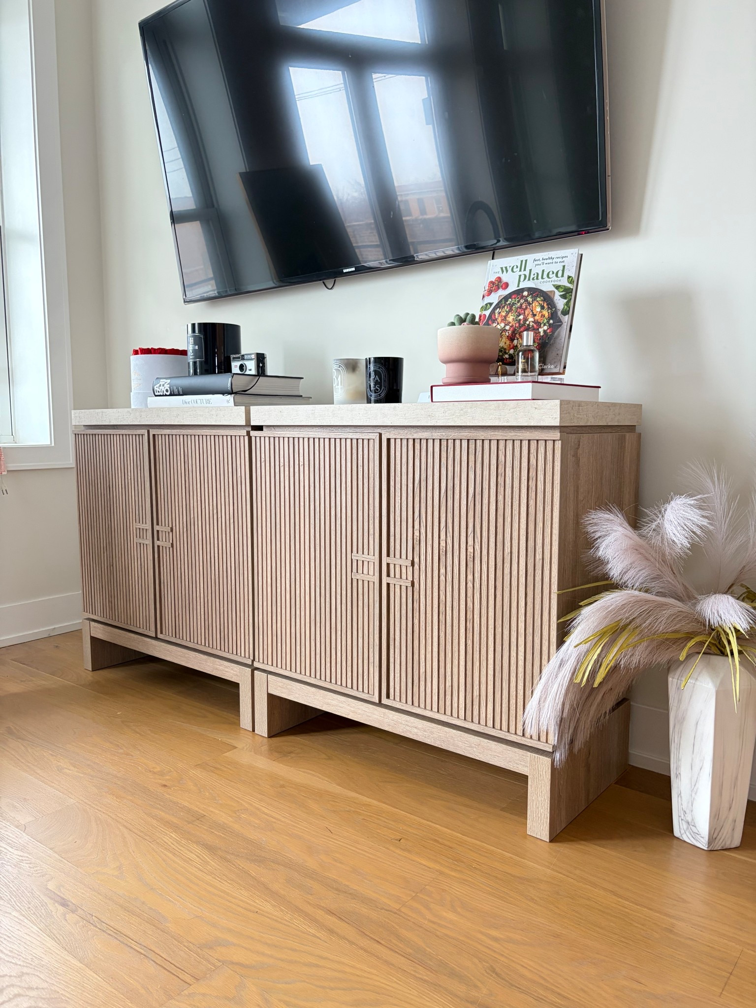 Cabinet with marble like top, wayfair, console, looks like restoration hardware, pottery barn 

#LTKHome
