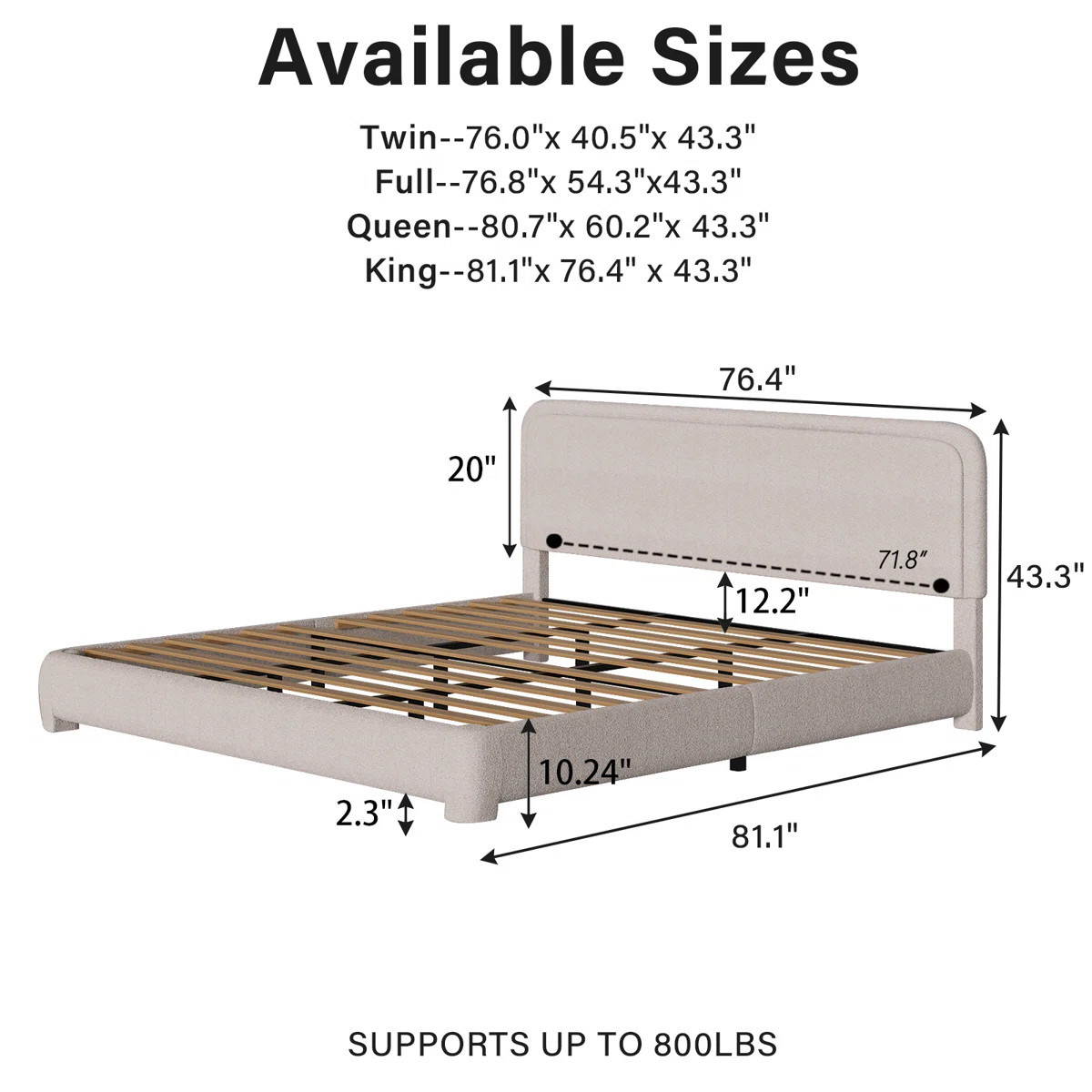 Bensu Boucle Upholstered Platform Bed | Wayfair North America