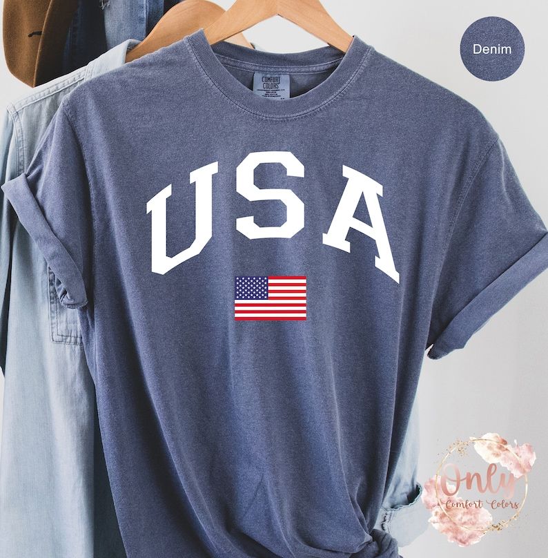Usa Flag Comfort Colors T-shirt, USA Shirt, America Shirt, 4th of July, American Flag Shirt, Camp... | Etsy (US)