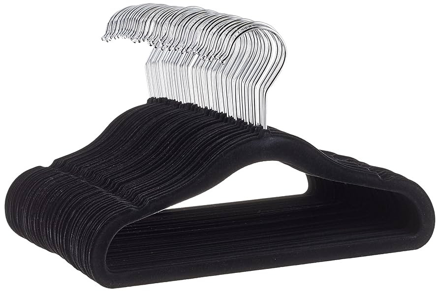 Amazon Basics Kids Velvet, Non-Slip Clothes Hangers for Infant and Toddler, 11.6 in (for baby clo... | Amazon (US)