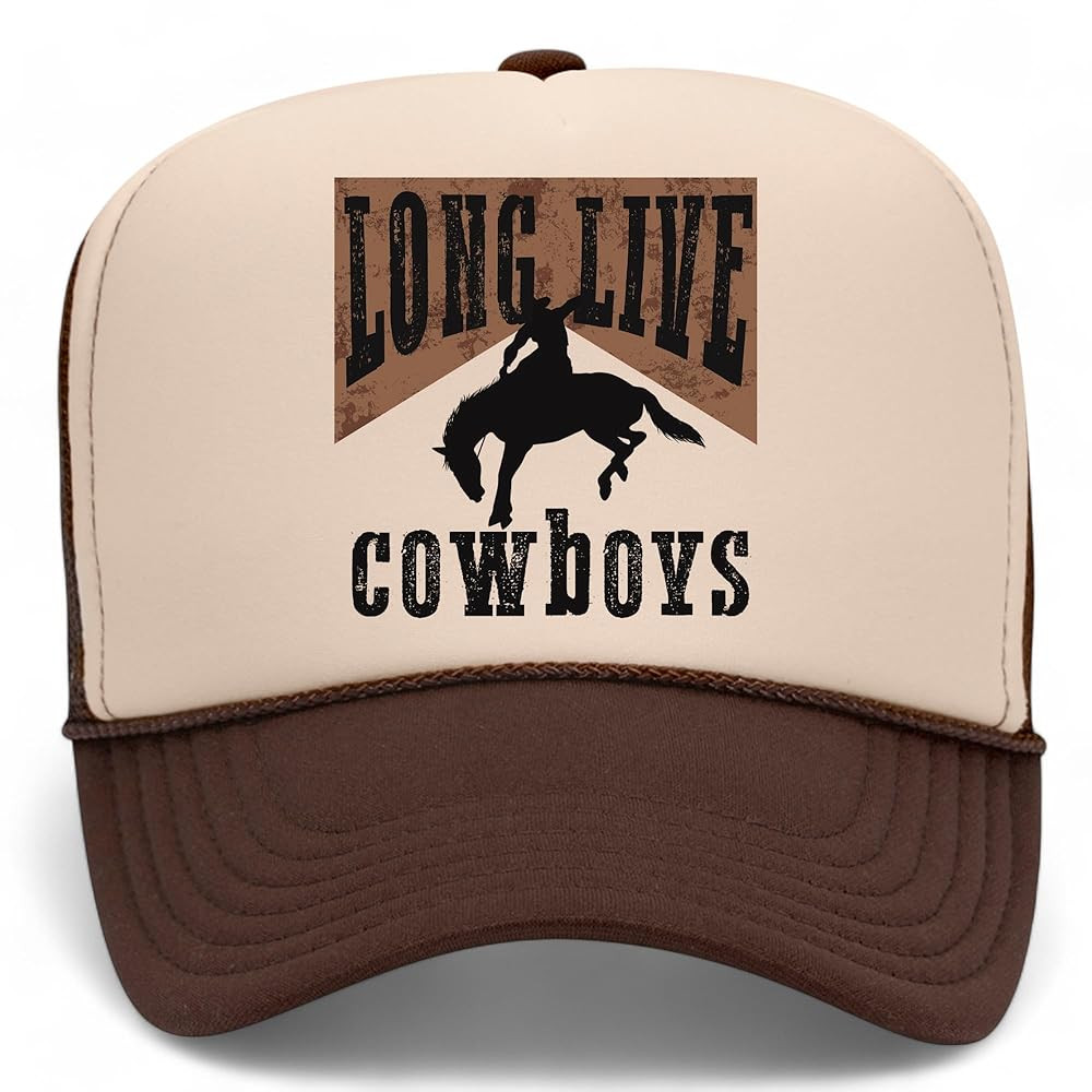 Long Live Cowboys Trucker Hat | Vintage Streetwear Cowgirl Western Country Trendy | Premium Foam ... | Amazon (US)