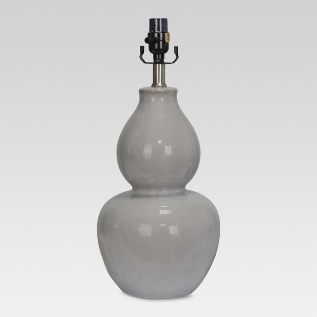 Ceramic Double Gourd Large Lamp Base Gray - Threshold™ | Target