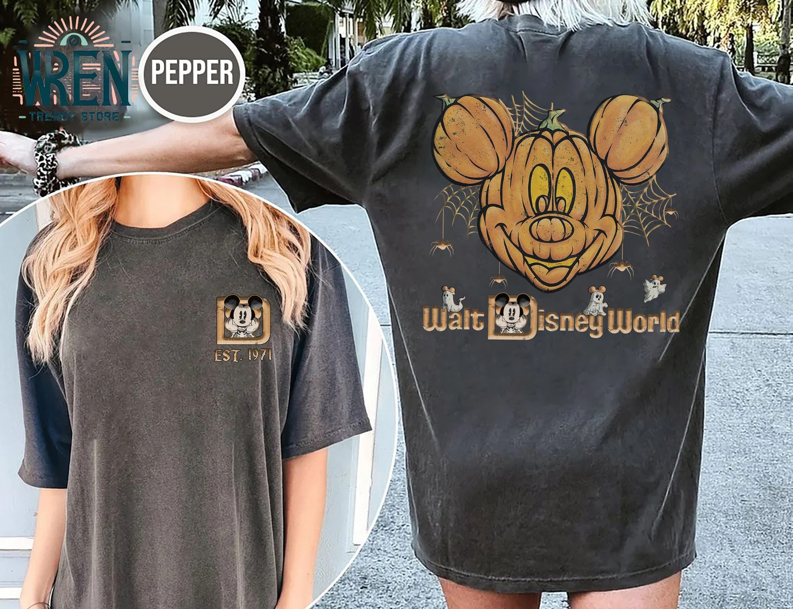 Vintage Mickey Mouse Walt Disney World Halloween 2 Side Shirt, Disney Pumpkin Shirt, Mickey's Not... | Etsy (US)