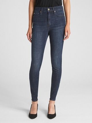 Gap Womens High Rise True Skinny Jeans In 360 Stretch (Dark) Dark Indigo Size 24 | Gap US