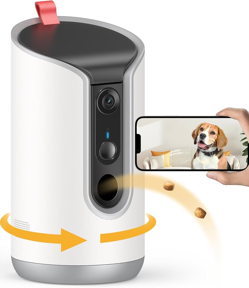 2K Pet Camera Treat Dispenser, 360°View Dog Camera with Phone App, 5G&2.4G WiFi 2-Way Talk Pet C... | Amazon (US)