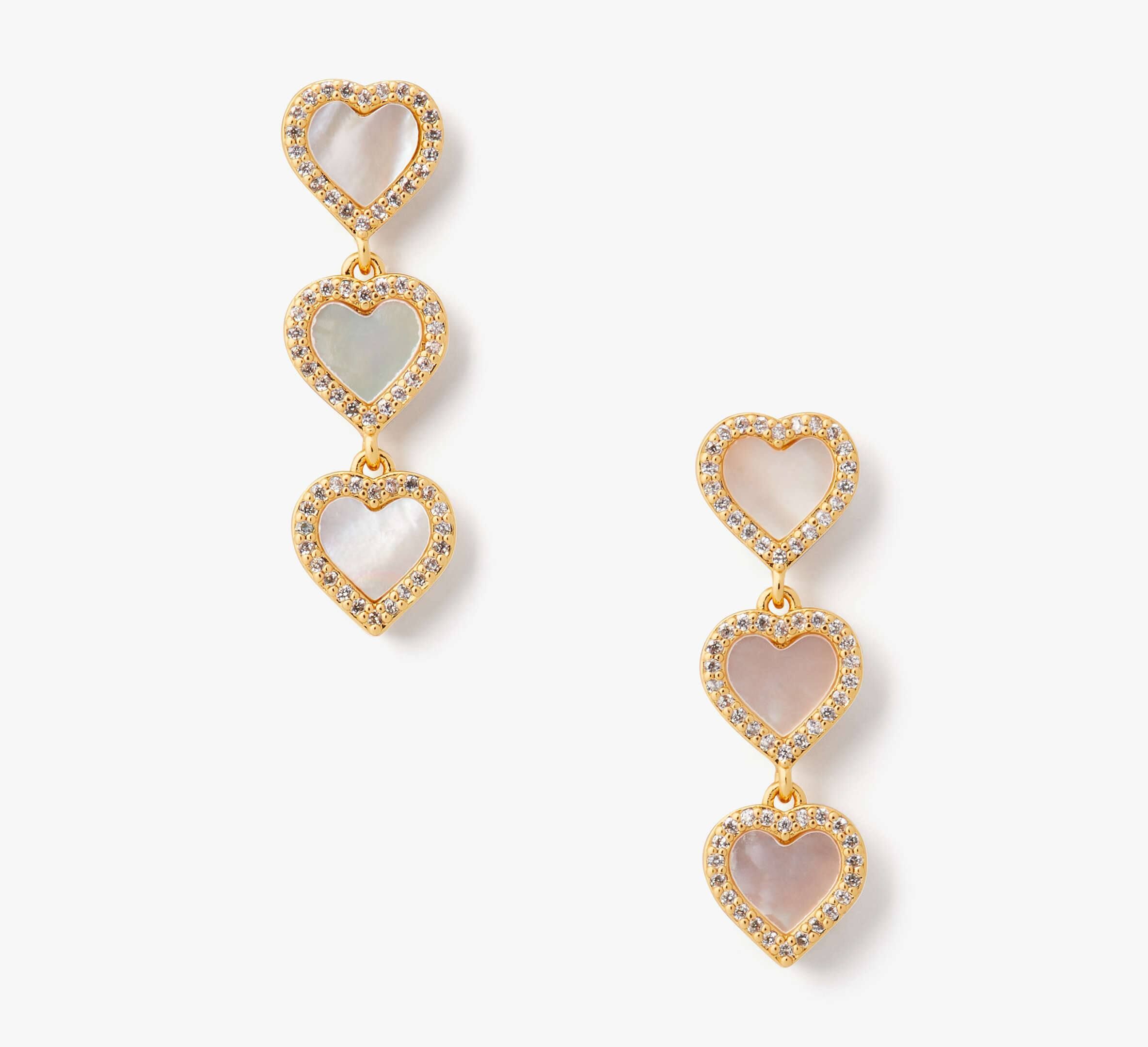 Kate Spade Take Heart Linear Earrings, Clear/Gold | Kate Spade (US)