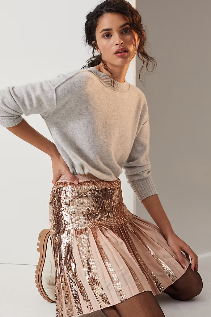 Bea Sequined Mini Skirt | Anthropologie (US)