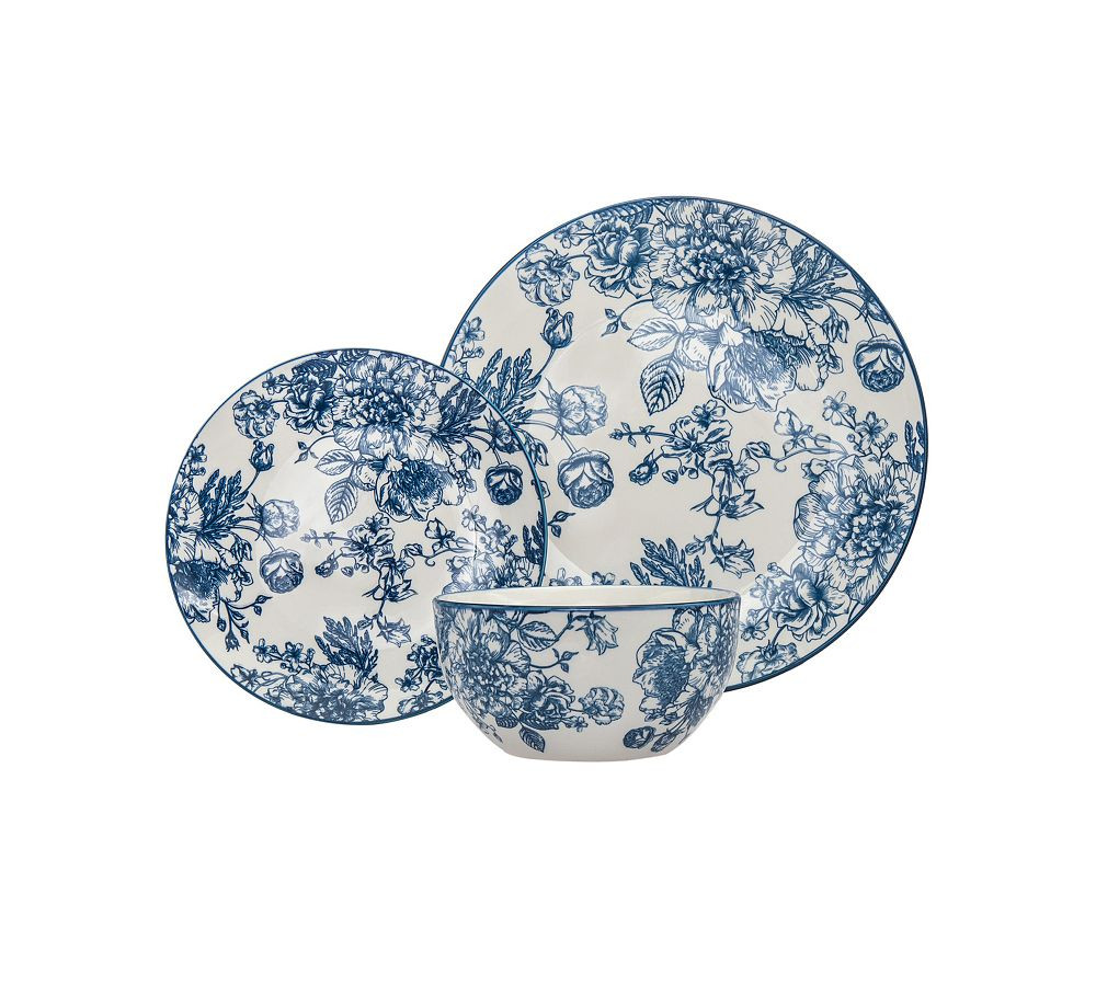 Antique Porcelain Floral Dinner Set, Set of 12 | Pottery Barn (US)