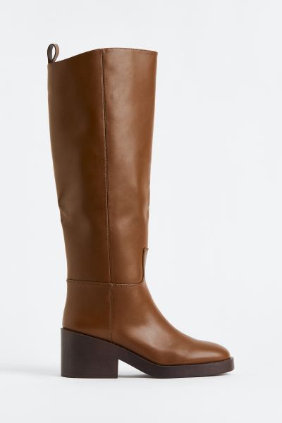 Knee-high boots - Brown - Ladies | H&M GB | H&M (UK, MY, IN, SG, PH, TW, HK)
