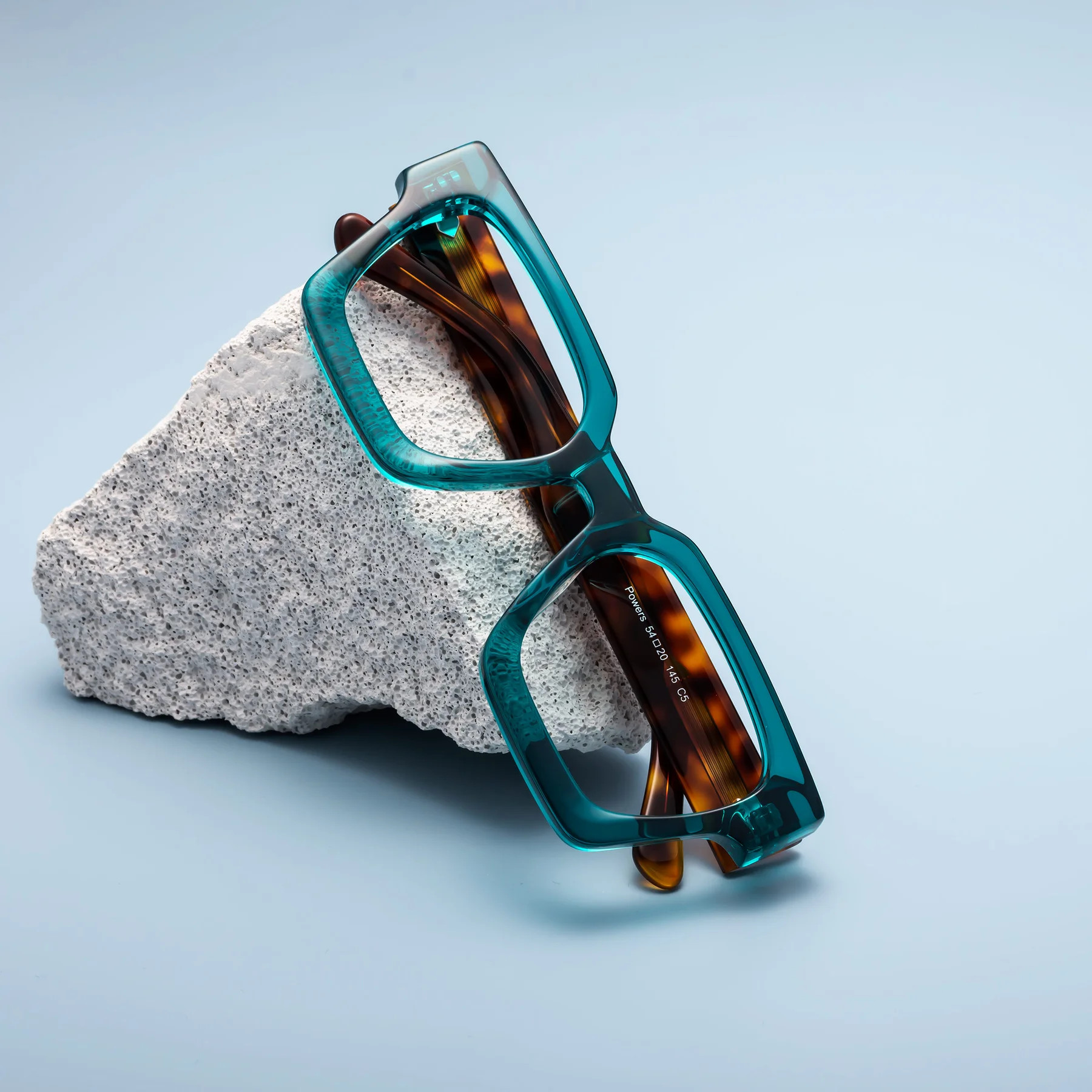 Green-Tortoise Thick Geek-Chic Geometric Eyeglasses - Powers | Yesglasses