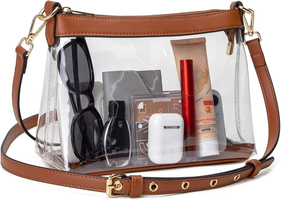 Clear Bag for Stadium Events, Clear Purses for Women, Stadium Approved Crossbody Bag | Amazon (US)