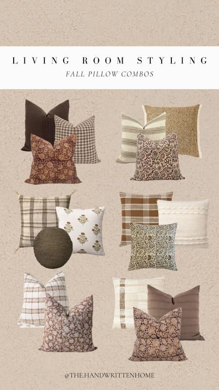 Pillow combinations for a fall living room!

Pillow pairings for fall (really any time of year but these are in stock pillows)!

Amber interiors
McGee
Living room
Bedding

#LTKSeasonal #LTKhome #LTKsalealert