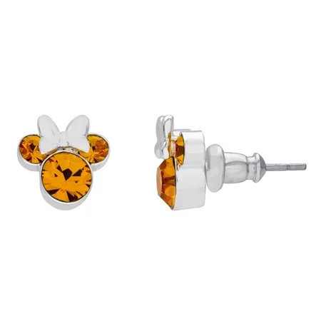Minnie Mouse November Birthstone Silver-Plated Crystal Stud Earrings | Walmart (US)