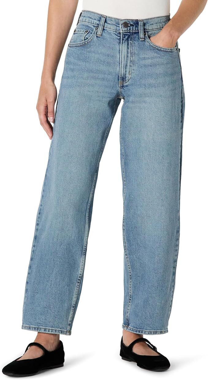 Amazon Essentials Womens Low Stretch High-Rise Barrel Leg Jeans | Amazon (US)