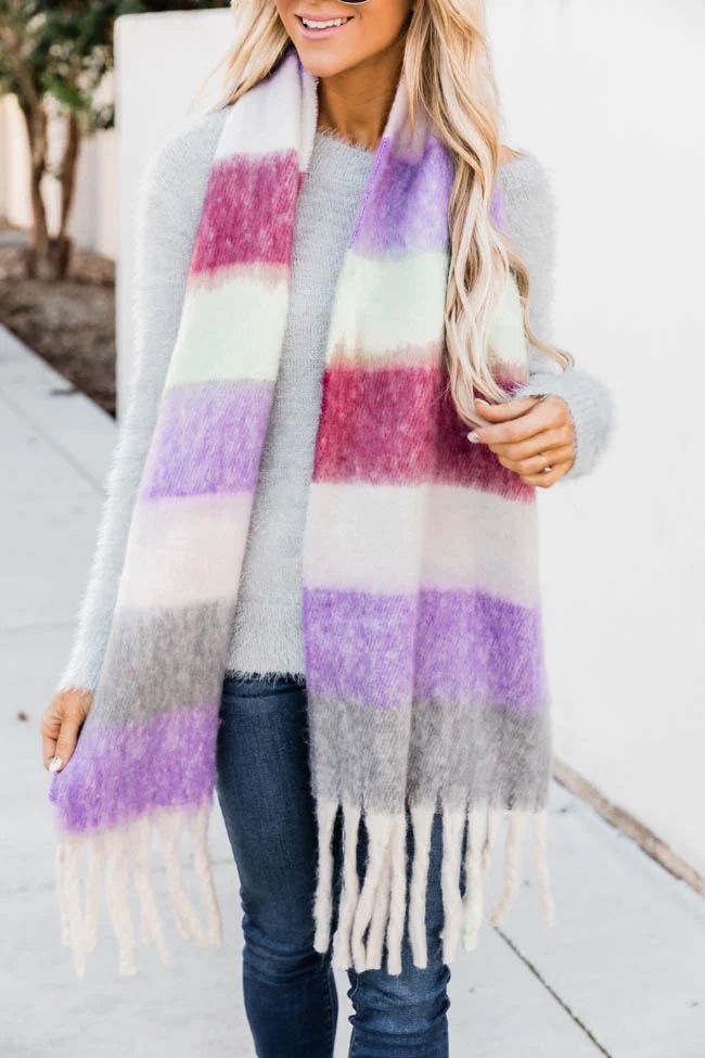 The Best Decisions Colorblock Purple Scarf DOORBUSTER | The Pink Lily Boutique