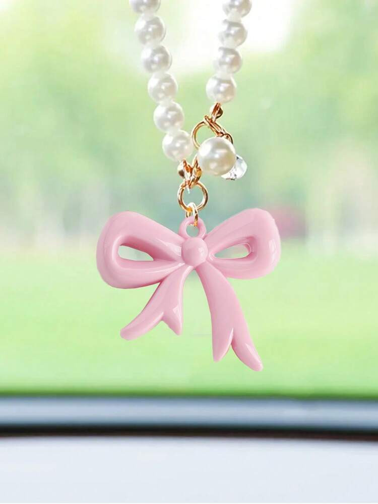 Bowknot Car Pendant Creative Cute Interior Rearview Mirror Decoration Pendant For Women's Car Interior Accessories | SHEIN
