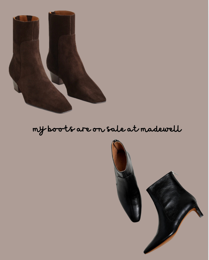 madewell sale going on now and my boots are 50% off! great deal! love both! 

suede boots, leather boots, kitten heal, sale alert, winter boots, winter shoes, winter style, fashion, shoe crush  

 #LTKdayinmylife #LTKOver40 #LTKSaleAlert