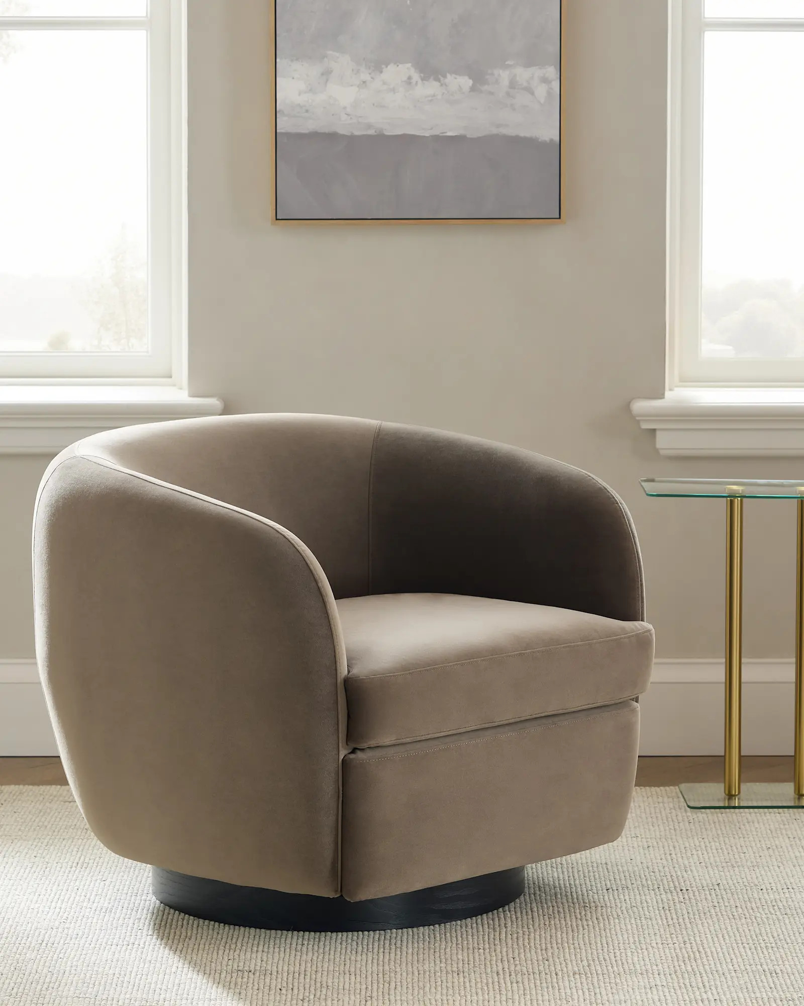 Performance Velvet Swivel Chair | Quince