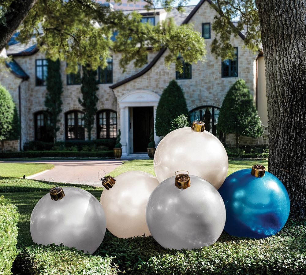Frosty White, Blue, & Silver Decorative Holiballs | Pottery Barn (US)