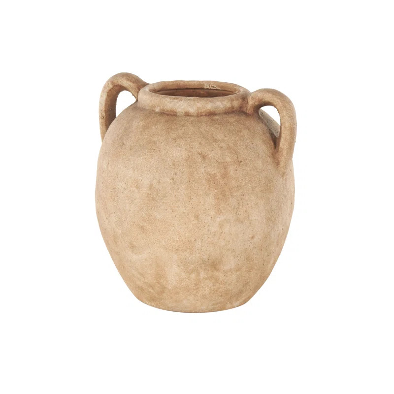 Badgley Ceramic Antique Style Textured Vase With Shadings And Handles | Wayfair North America