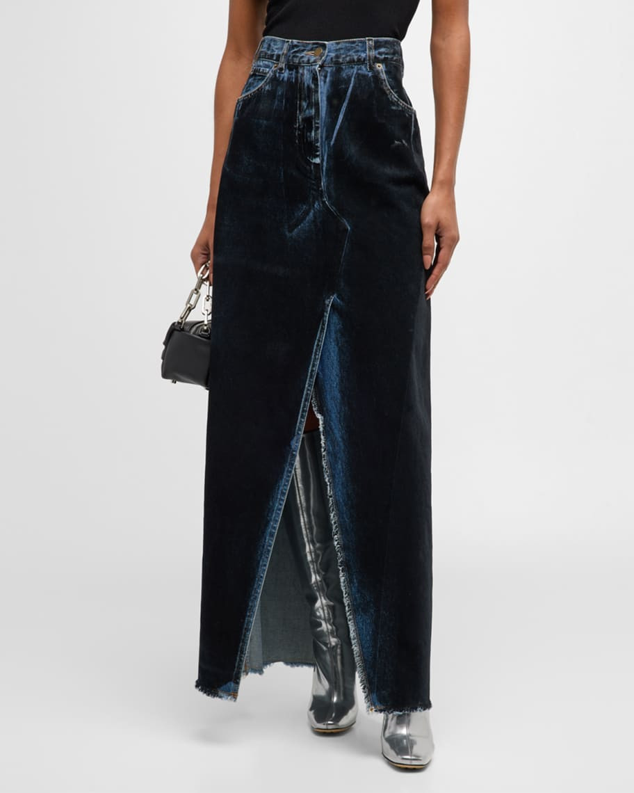 Emma A-Line Denim Maxi Skirt | Neiman Marcus